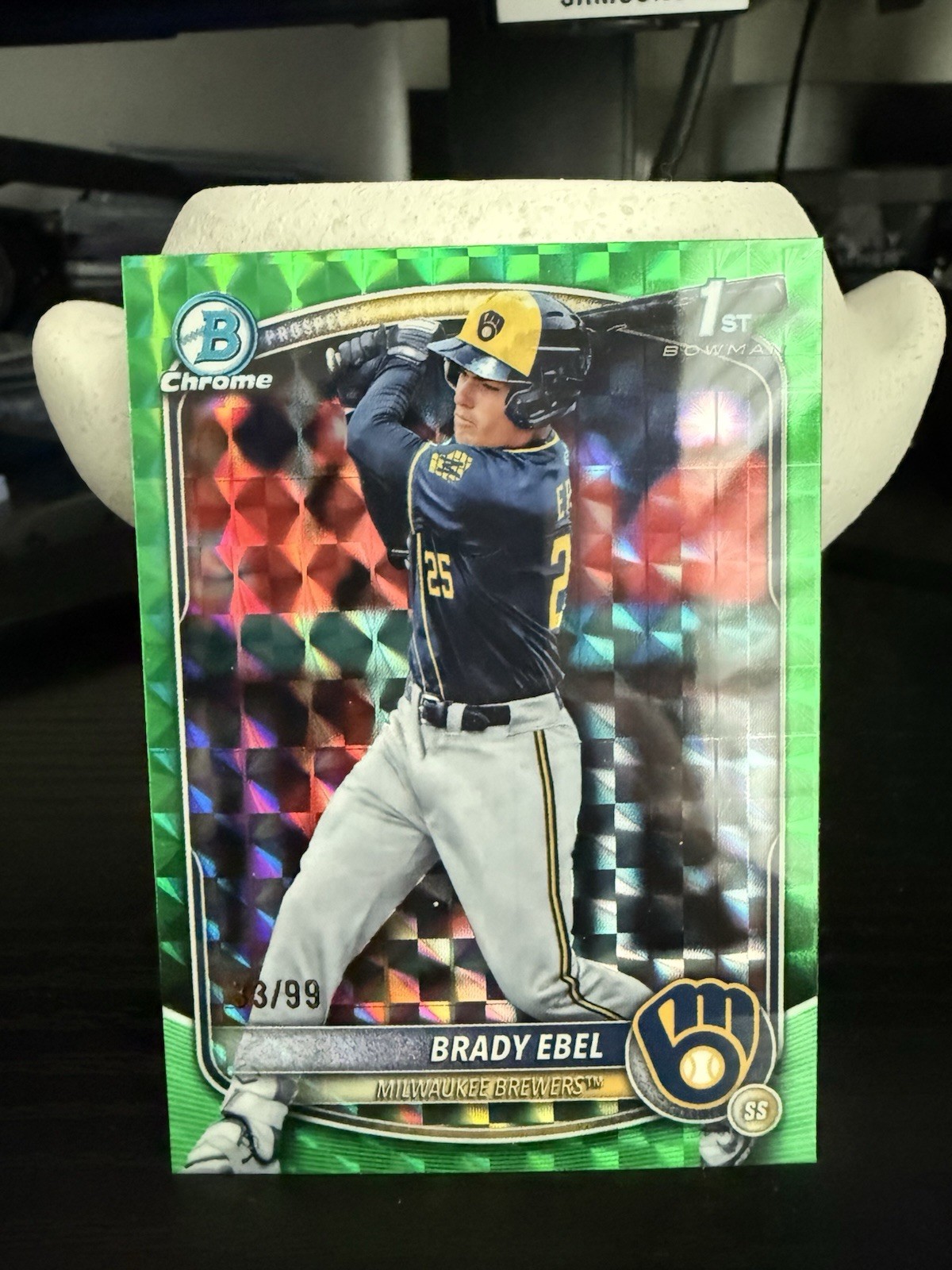 2025 Bowman Draft #BDC-194 Brady Ebel Chrome Green Geometric Refractor #/99 1st 2025 Bowman Draft #BDC-194 Brady Ebel Chrome Green Geometric Refractor #/99 1st