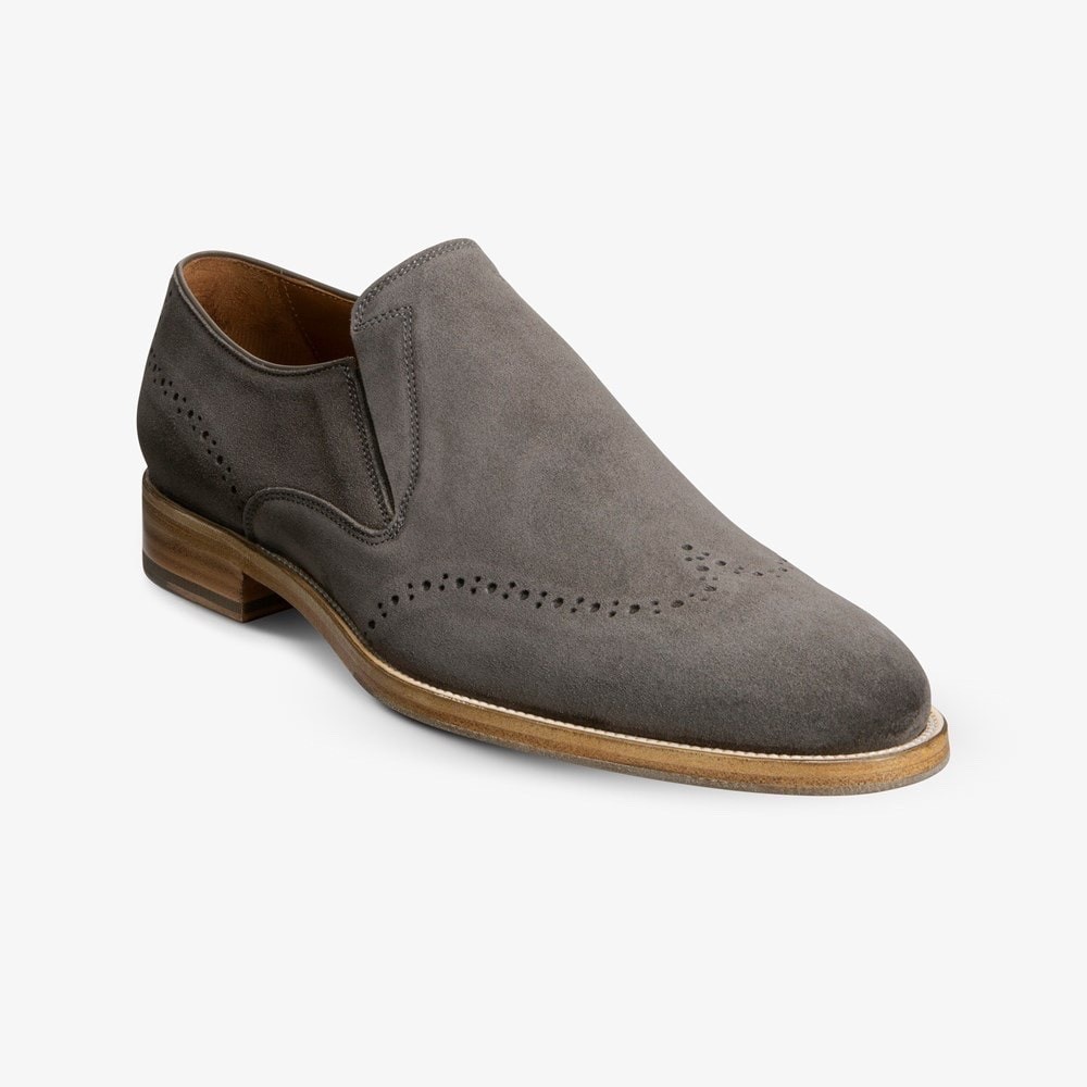 Allen Edmonds Shoes - Lucca Slip-On Suede Loafer Anthracite Grey- 🔥New W/Box