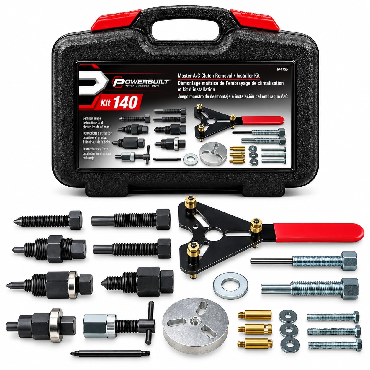 Powerbuilt 23-Pc Master A/C Clutch Removal & Installation 23 Piece, Black
