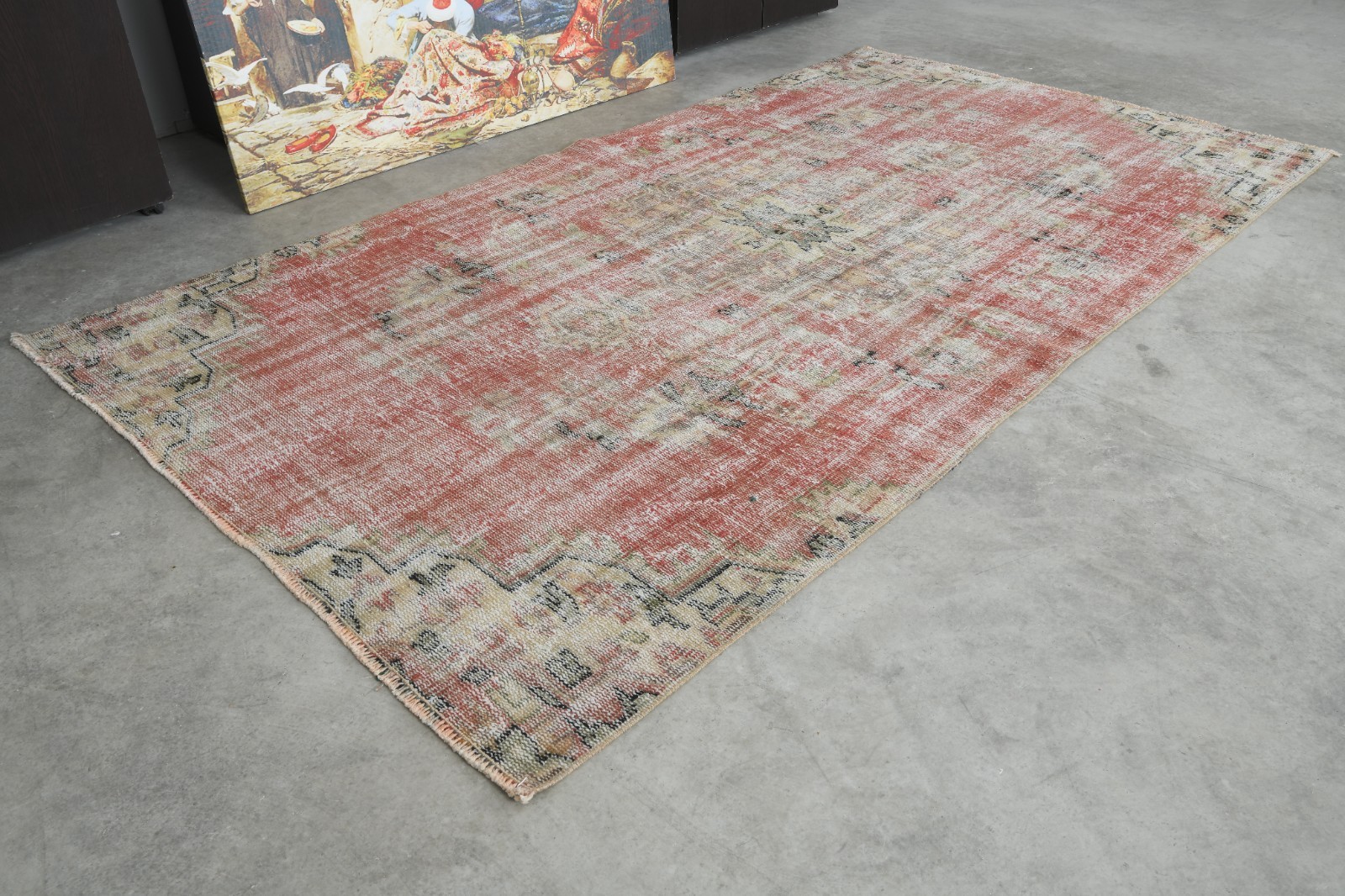 5x8 Turkish Rug Hand-Knotted Vintage Oushak Area Boho Decor Rug Wool Carpet,650
