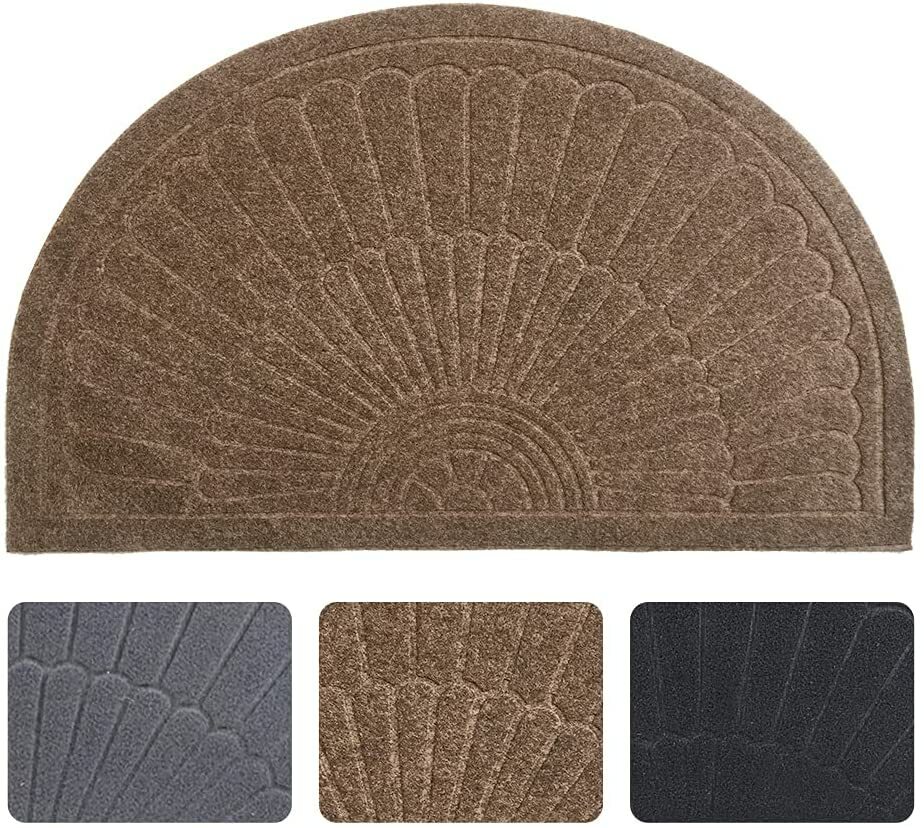 Rubber Doormat Indoor Outdoor Half Round Front Door Mat Non Slip Backing Floor M Rubber Doormat Indoor Outdoor Half Round Front Door Mat Non Slip Backing Floor M