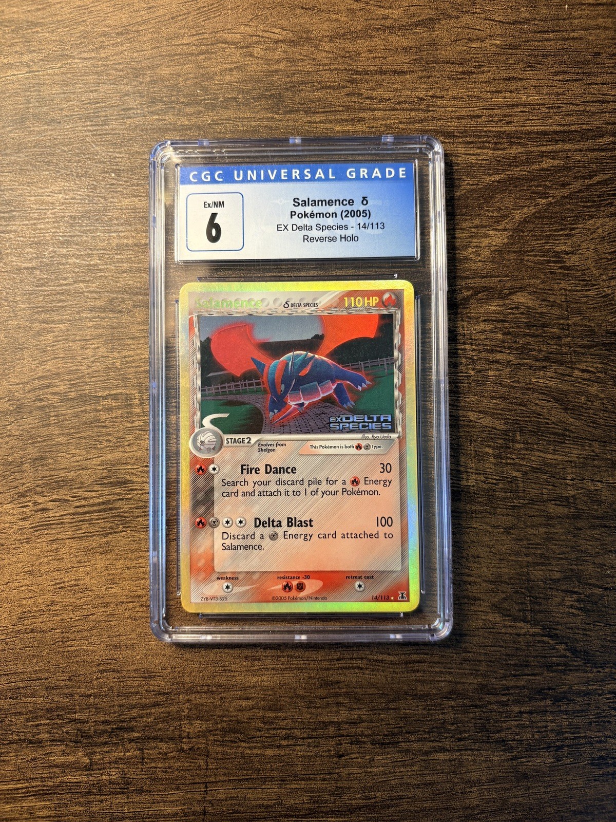 CGC 6 Salamence 14/113 EX Delta Species Reverse Holo Stamped Pokemon Card Pop 3 CGC 6 Salamence 14/113 EX Delta Species Reverse Holo Stamped Pokemon Card Pop 3
