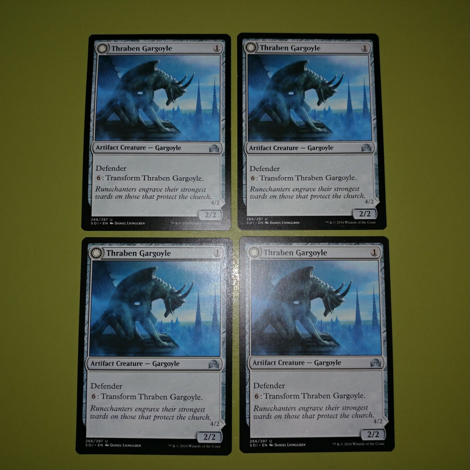 Thraben Gargoyle x4 Shadows over Innistrad 4x Playset Magic the Gathering Thraben Gargoyle x4 Shadows over Innistrad 4x Playset Magic the Gathering