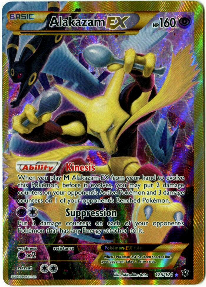 FULL ART Alakazam EX SECRET RARE 125/124 Holo Foil Pokemon Umbreon Lugia Art LP FULL ART Alakazam EX SECRET RARE 125/124 Holo Foil Pokemon Umbreon Lugia Art LP