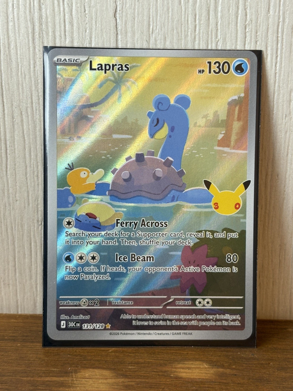 Pokemon TCG  30C 131/128 Lapras 30th Anniversary Celebration IR Pokemon TCG 2026