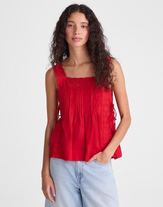 Madewell The Sophie Top In Varsity Red Sz M New