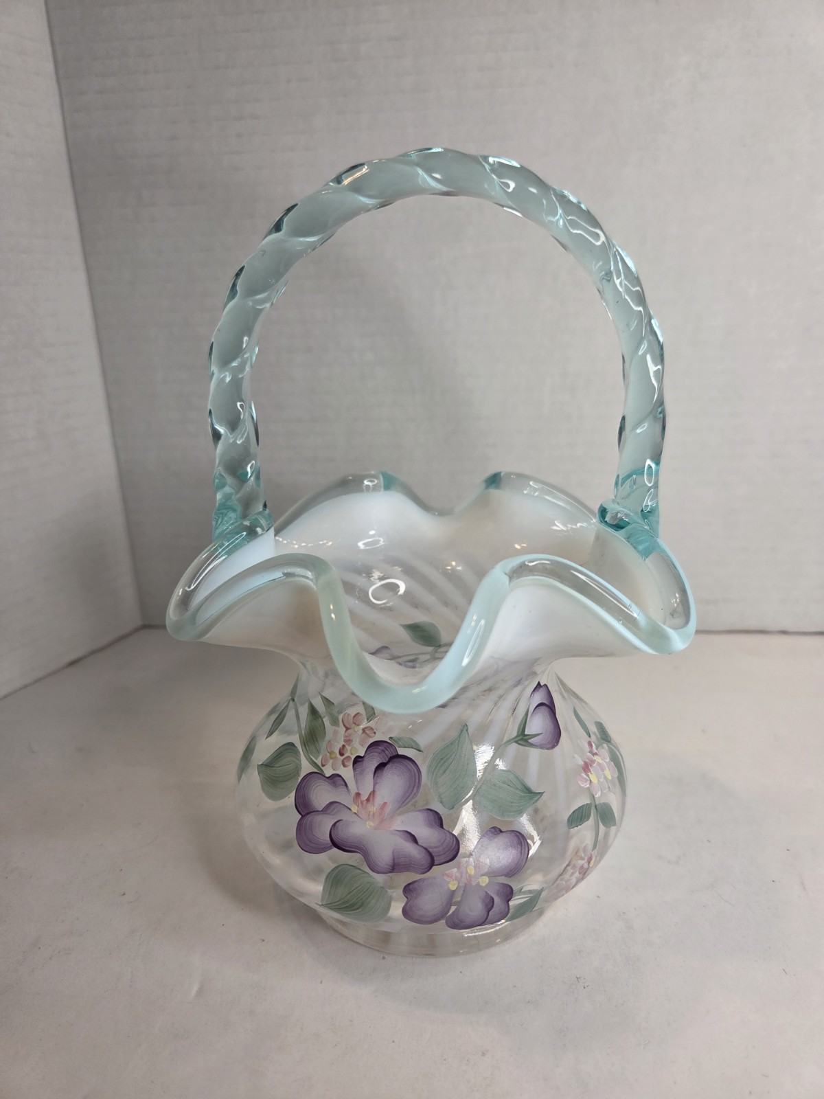 Vtg Fenton Glass 1995 90th Anniversary Family Signed Hand Painted Iridized Glows