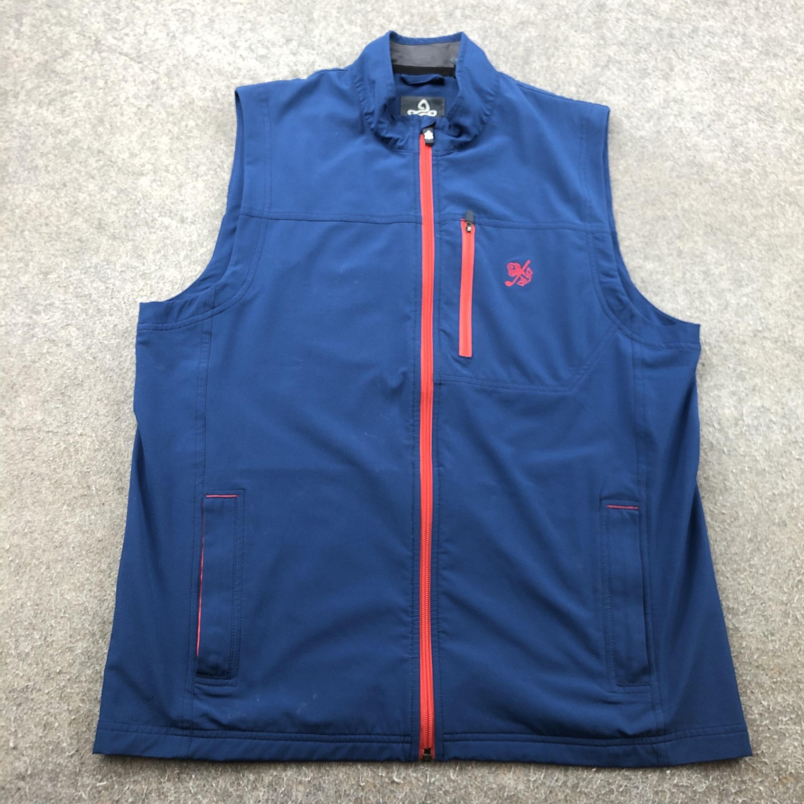 Turtleson Vest Mens Medium Blue Full Zip Performance Golf Softshell Sleeveless