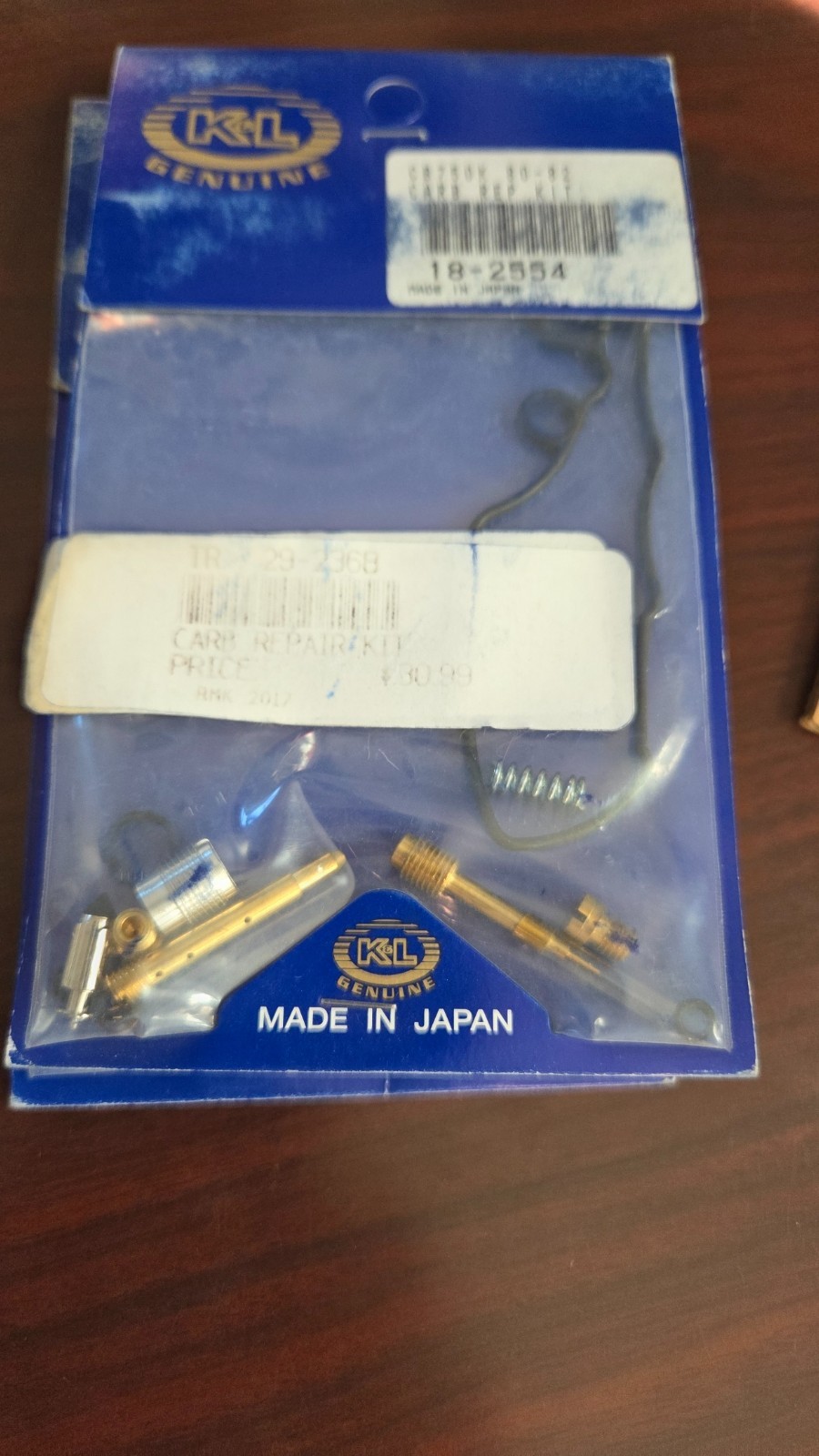 K&L 18-2554 Carburetor Repair Kit New From Shop that closed down 