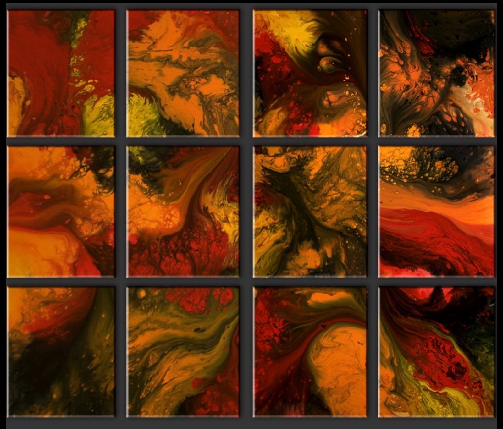 Destiny Womack “Blaze of Glory” Original 12-Panel Commission 20x20 Each