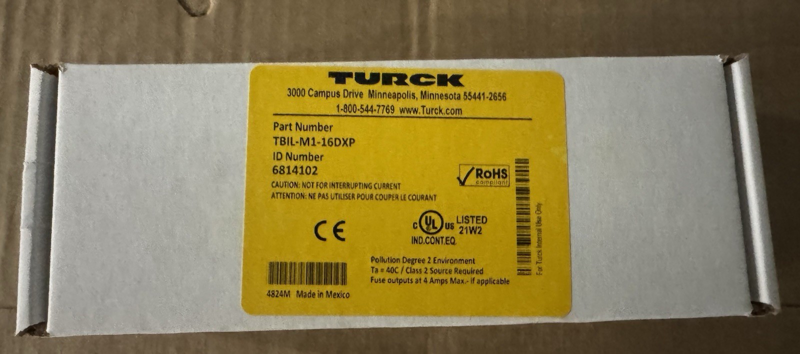 New factory sealed Turck TBIL-M1-16DXP IO-Link Master Hub Fieldbus New factory sealed Turck TBIL-M1-16DXP IO-Link Master Hub Fieldbus