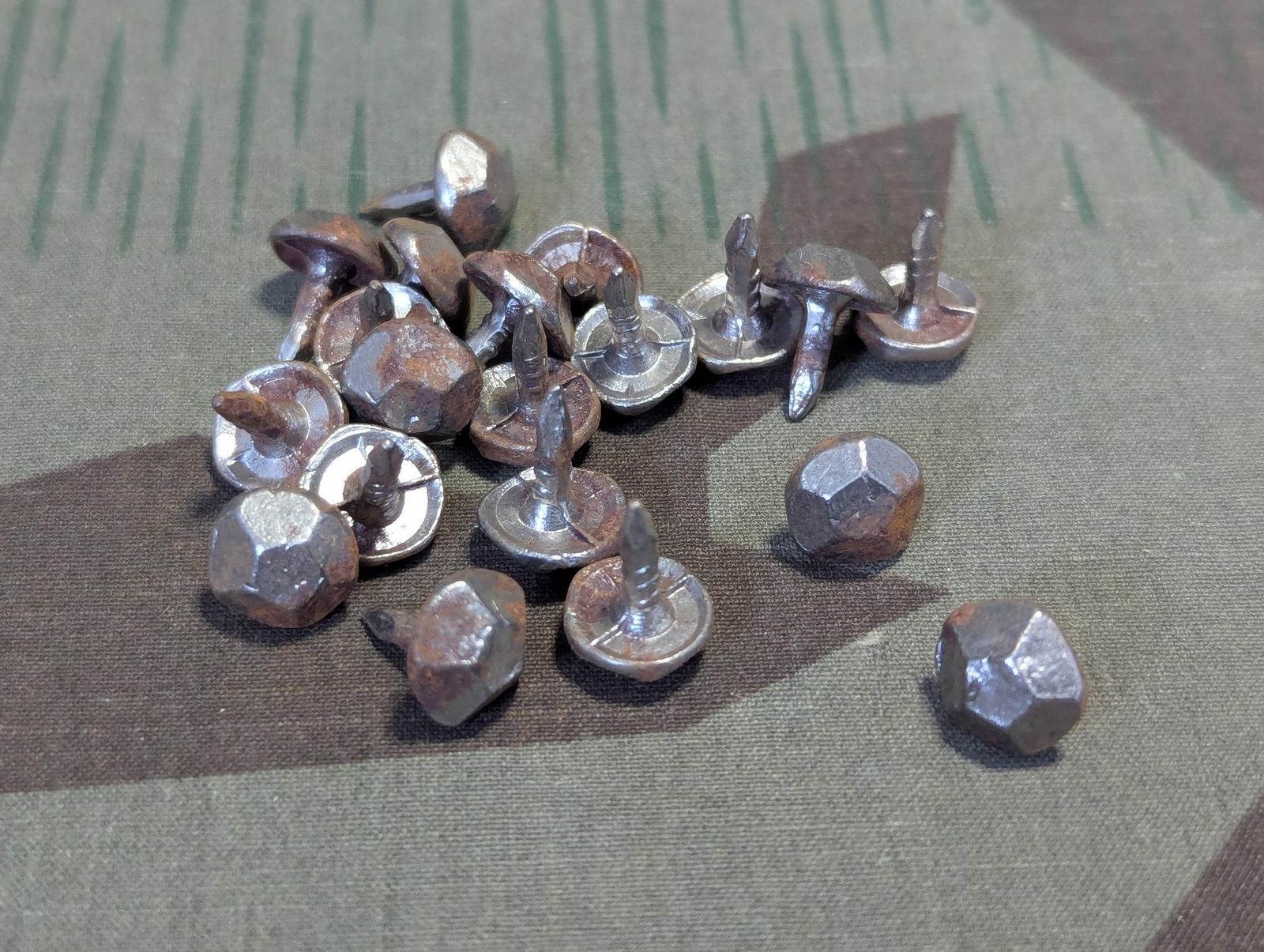 Original WWII German Wehrmacht 6-Sided Hobnails for Army Jack Boots (Lot of 20)