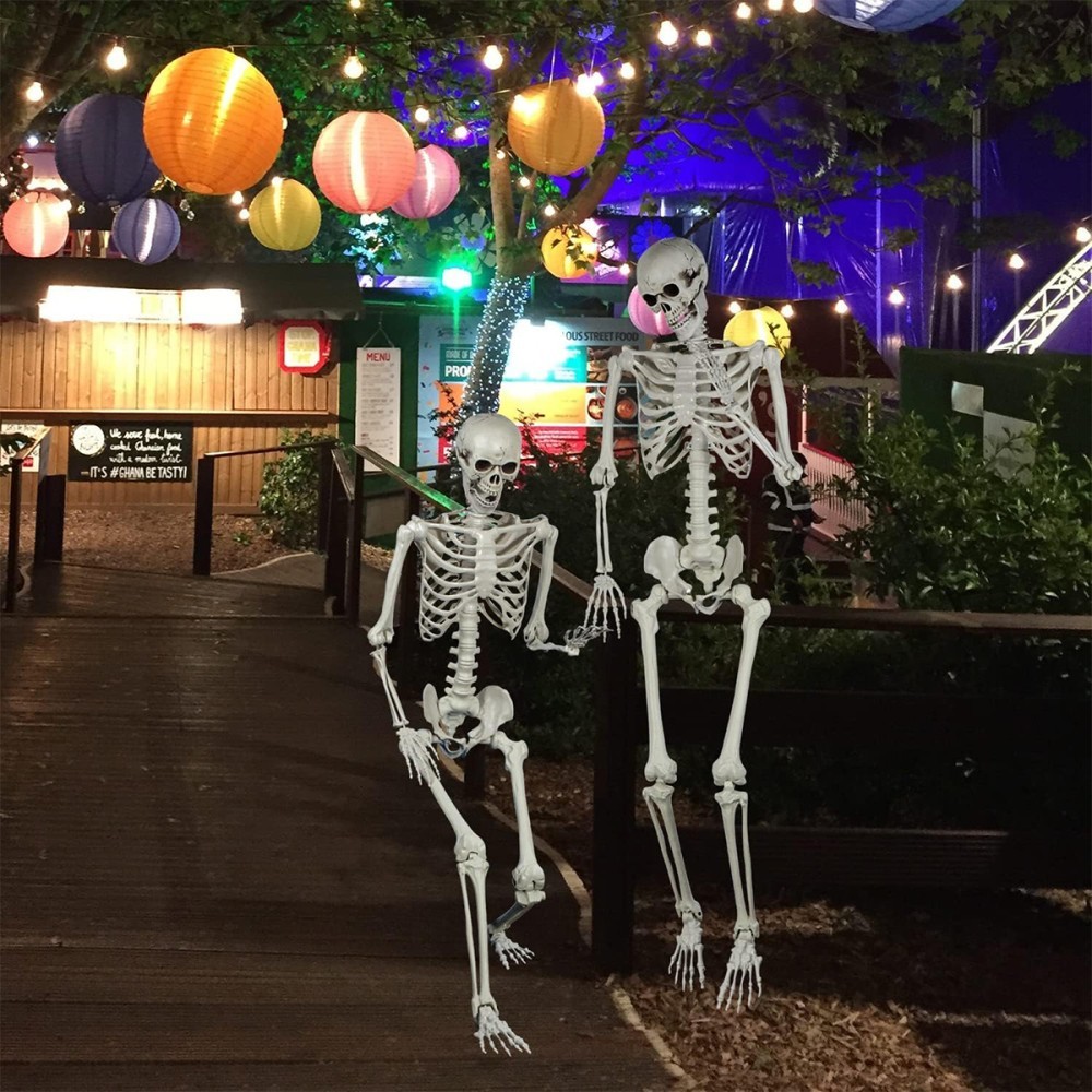 2Pack 5.4ft Halloween Skeleton Full Body Life Size Skeleton Bones Movable Joints