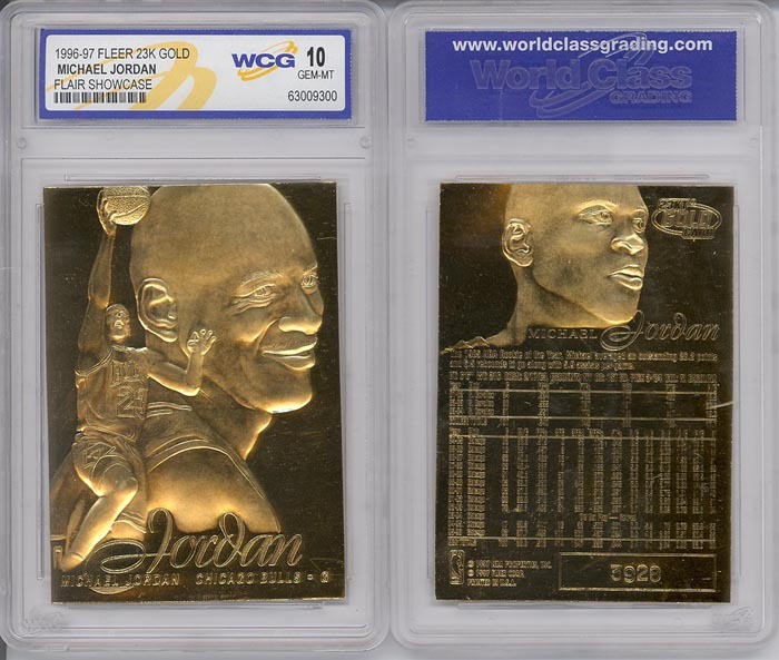 1996 MICHAEL JORDAN FLEER FLAIR Showcase 23K GOLD CARD - GEM MINT 10