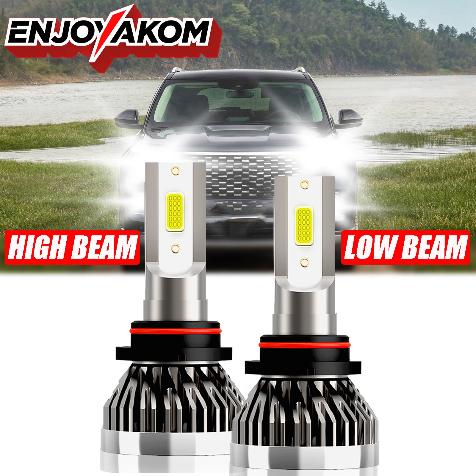 For Ford Explorer 2011-2015 LED Headlight Kit Bulbs High Low Beam 10000lm 6000K