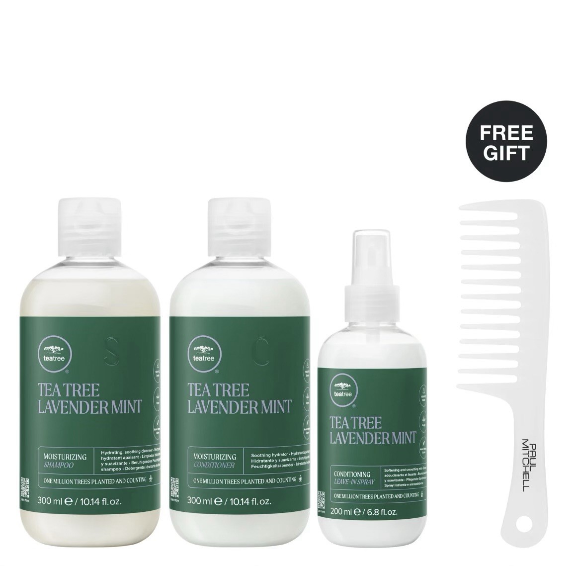  Paul Mitchell Tea Tree Deep Hydration Bundle Lavender Mint 3pc + Free Comb New