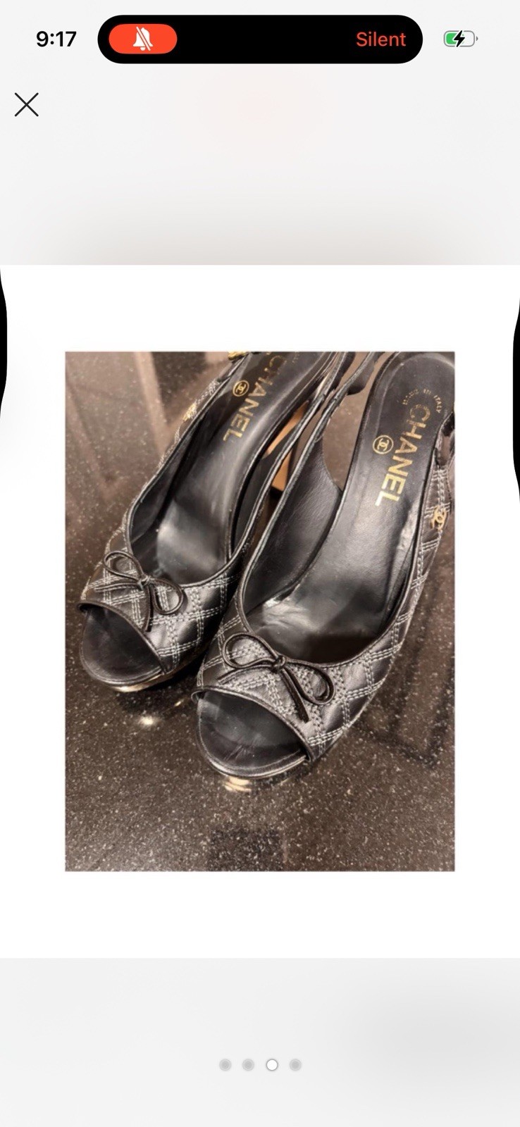 Chanel Black Leather CC Logo Slingback Heels 39 Chanel Black Leather CC Logo Slingback Heels 39