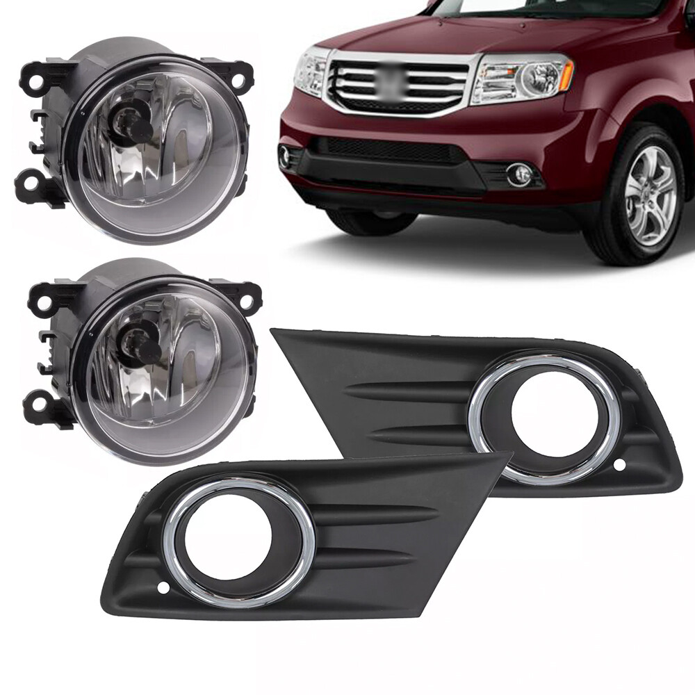 Pair For 2012 2013 2014 2015 Honda Pilot Left Right Fog Lights Lamps W/ Cover