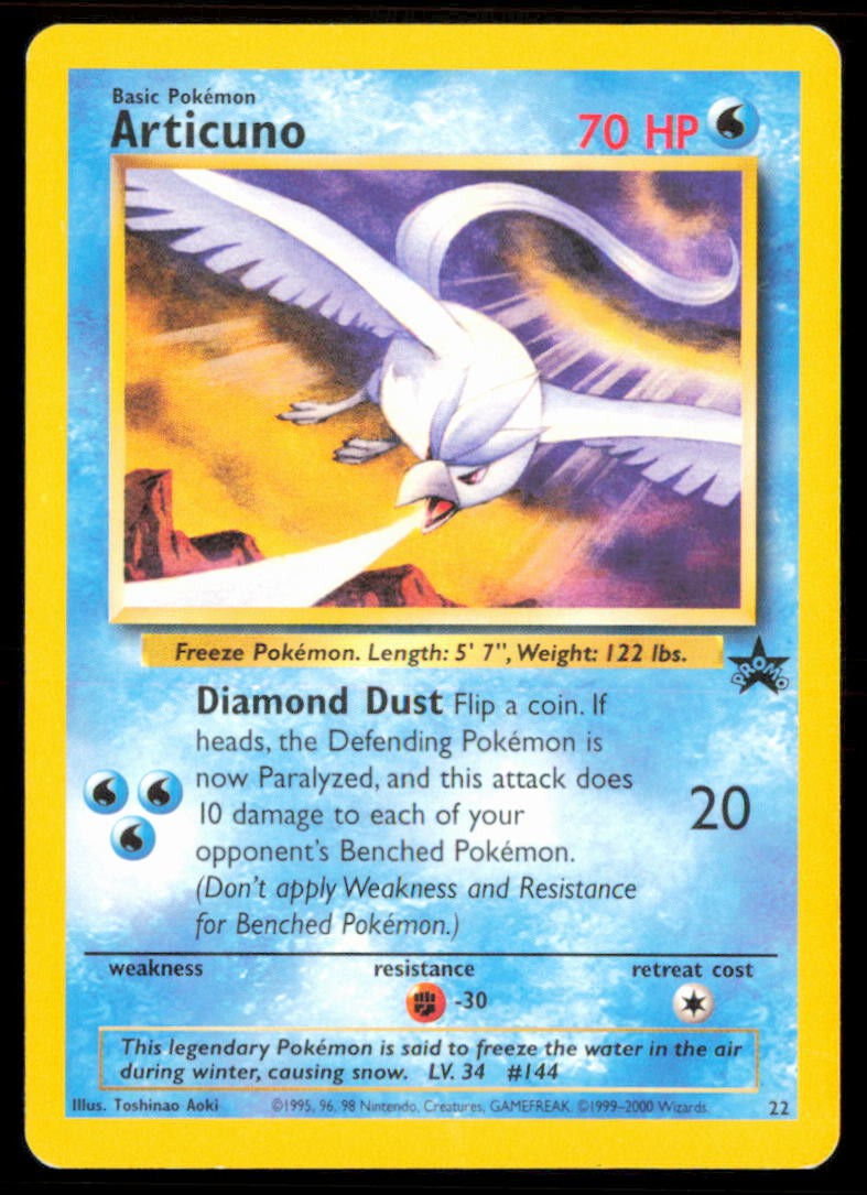 Articuno 22 Promo Wizards Black Star Promos Pokemon Moderately Played