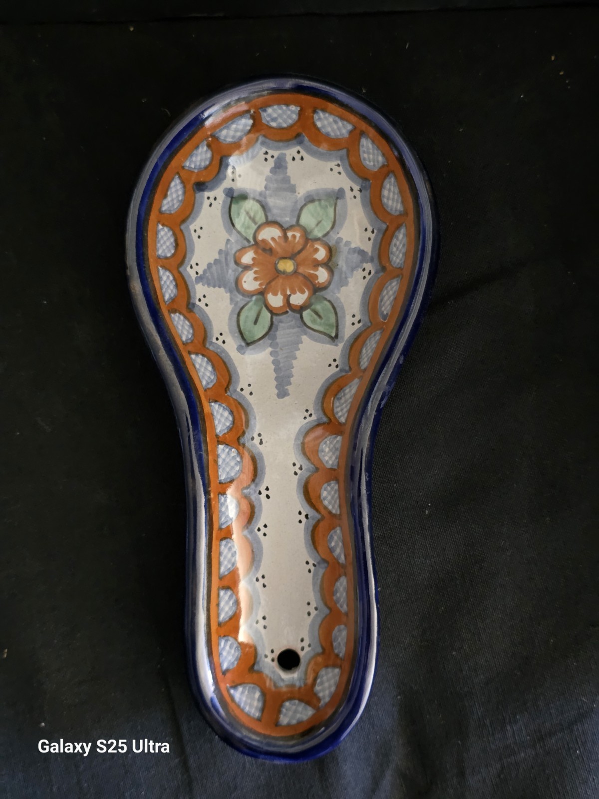 Vintage Talavera Spoon Rest Mexican Hand Painted Manos Magicas Ceramic Pottery Vintage Talavera Spoon Rest Mexican Hand Painted Manos Magicas Ceramic Pottery