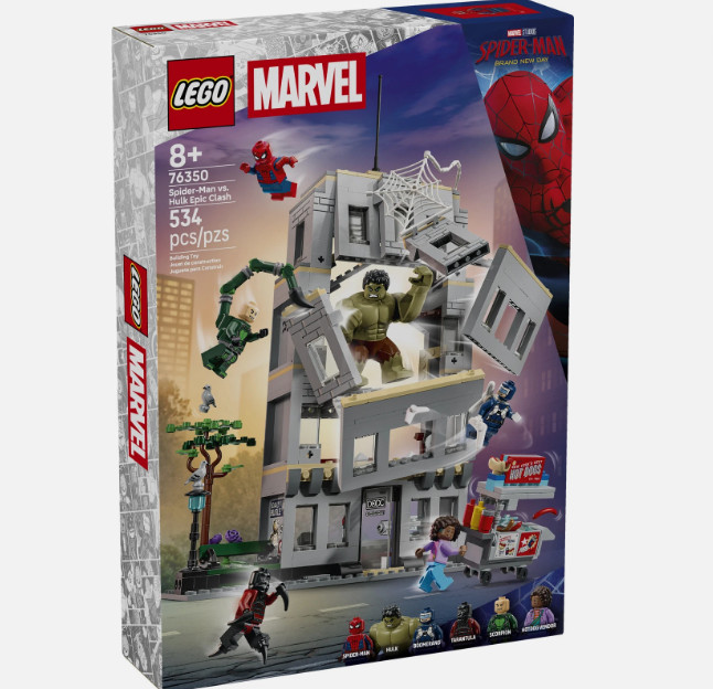 LEGO 76350 Marvel Spider-Man vs Hulk Epic Clash, Super Hero Building Toy, 8+