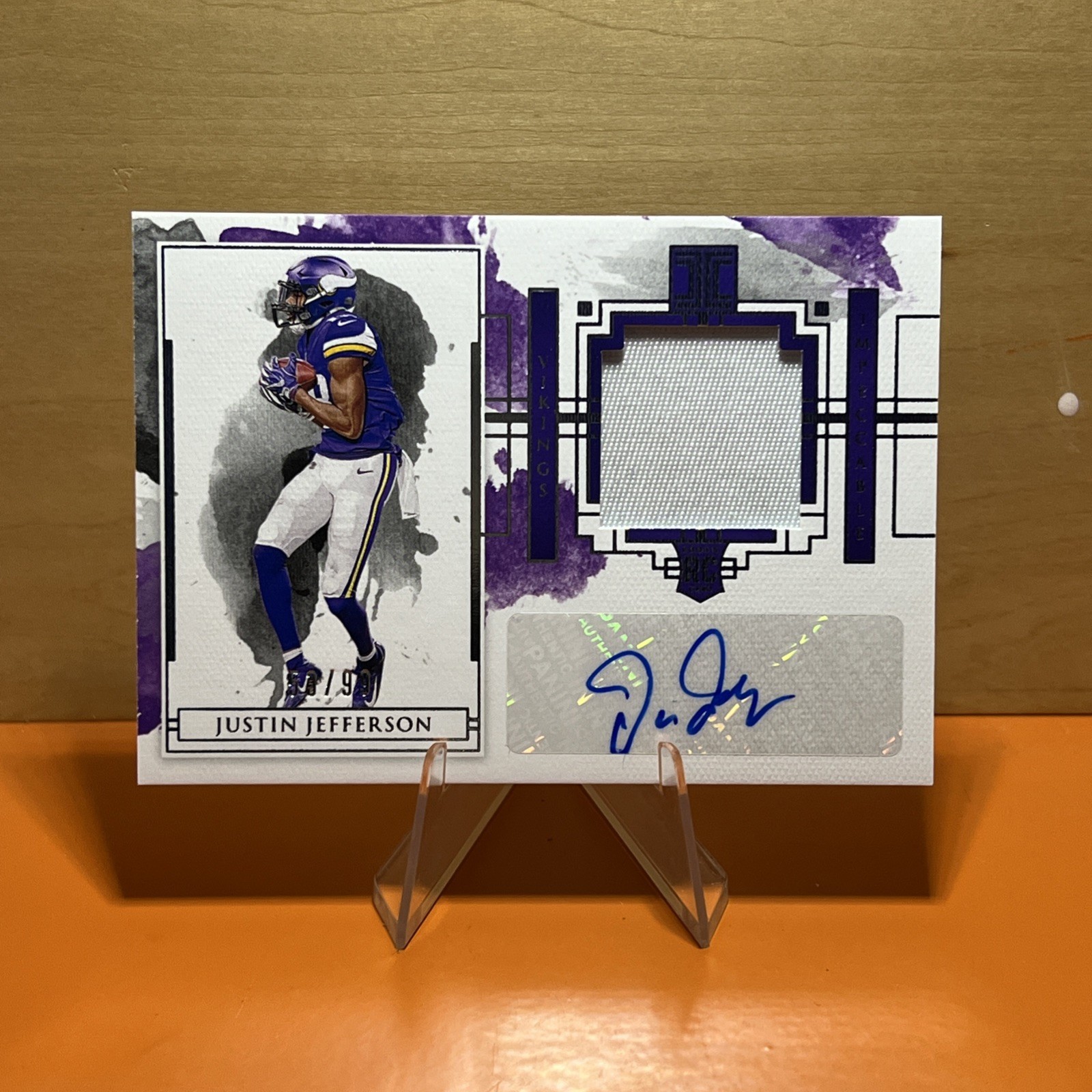 2020 Panini Impeccable - Rookie Patch Autographs Justin Jefferson /99 RC Vikings