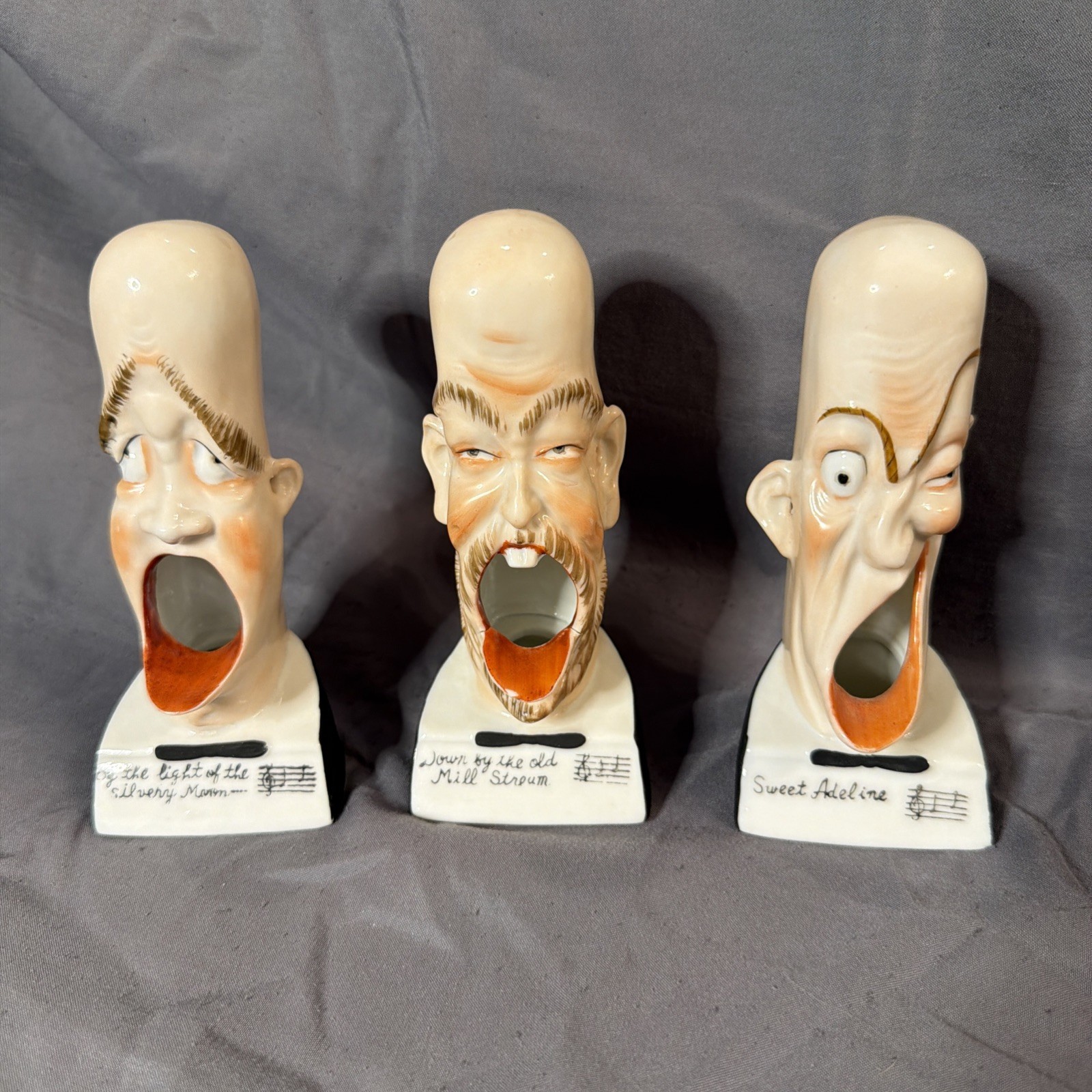 3 Schafer & Vater Smoking Ears Ashtrays - Barbershop Japan Vintage 3 Schafer & Vater Smoking Ears Ashtrays - Barbershop Japan Vintage