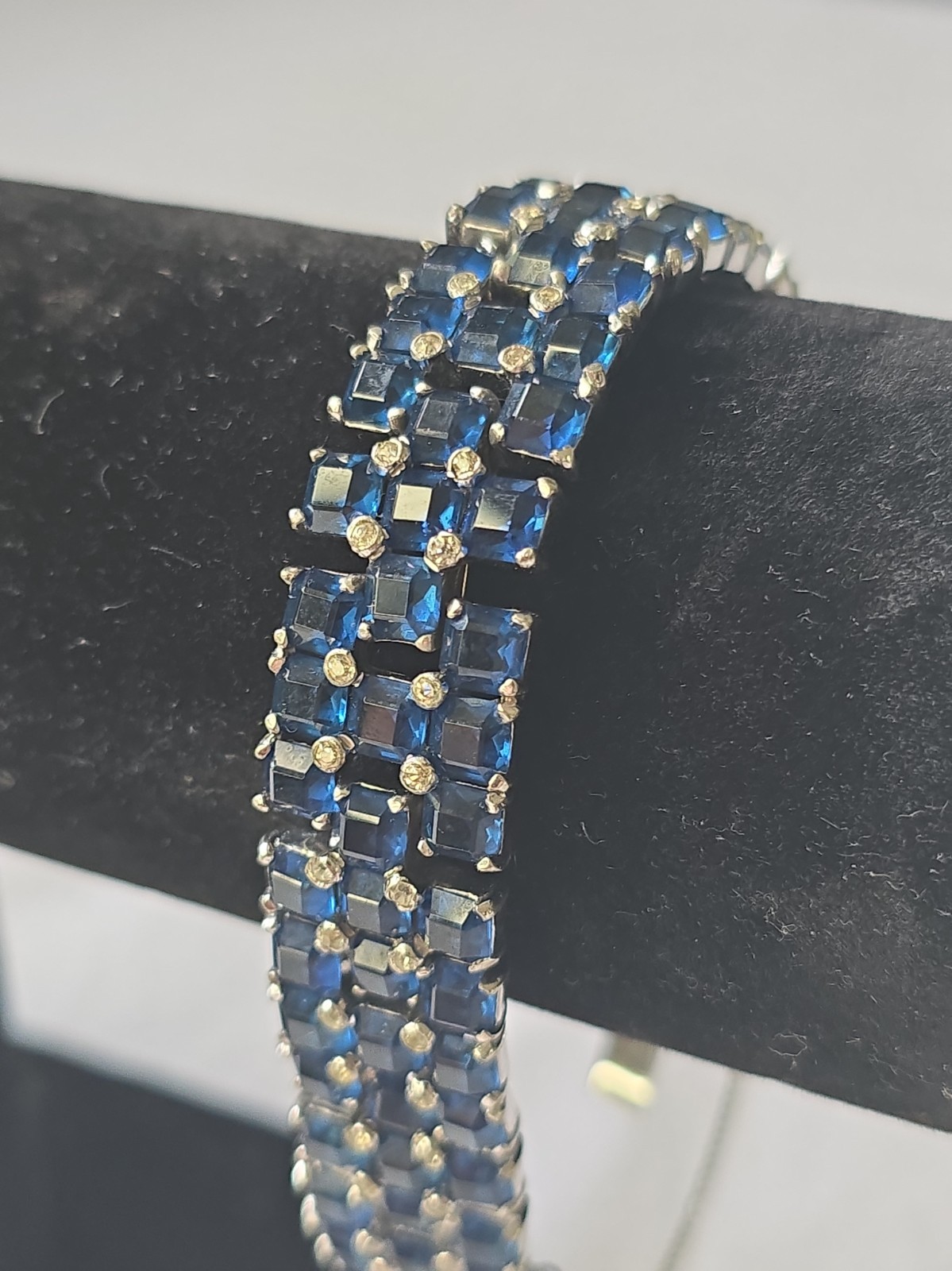 Antique Joseph Mazer Spangles and Invisibly Set Sapphires Bracelet - RARE - WOW Antique Joseph Mazer Spangles and Invisibly Set Sapphires Bracelet - RARE - WOW