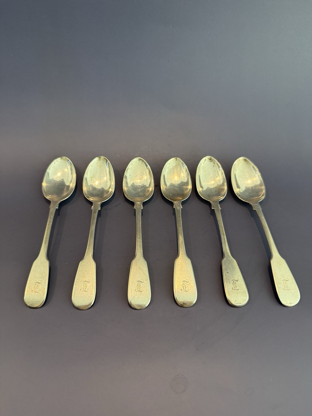 Rare Antique 19th Century Sterling Silver Spoons - Set of 6