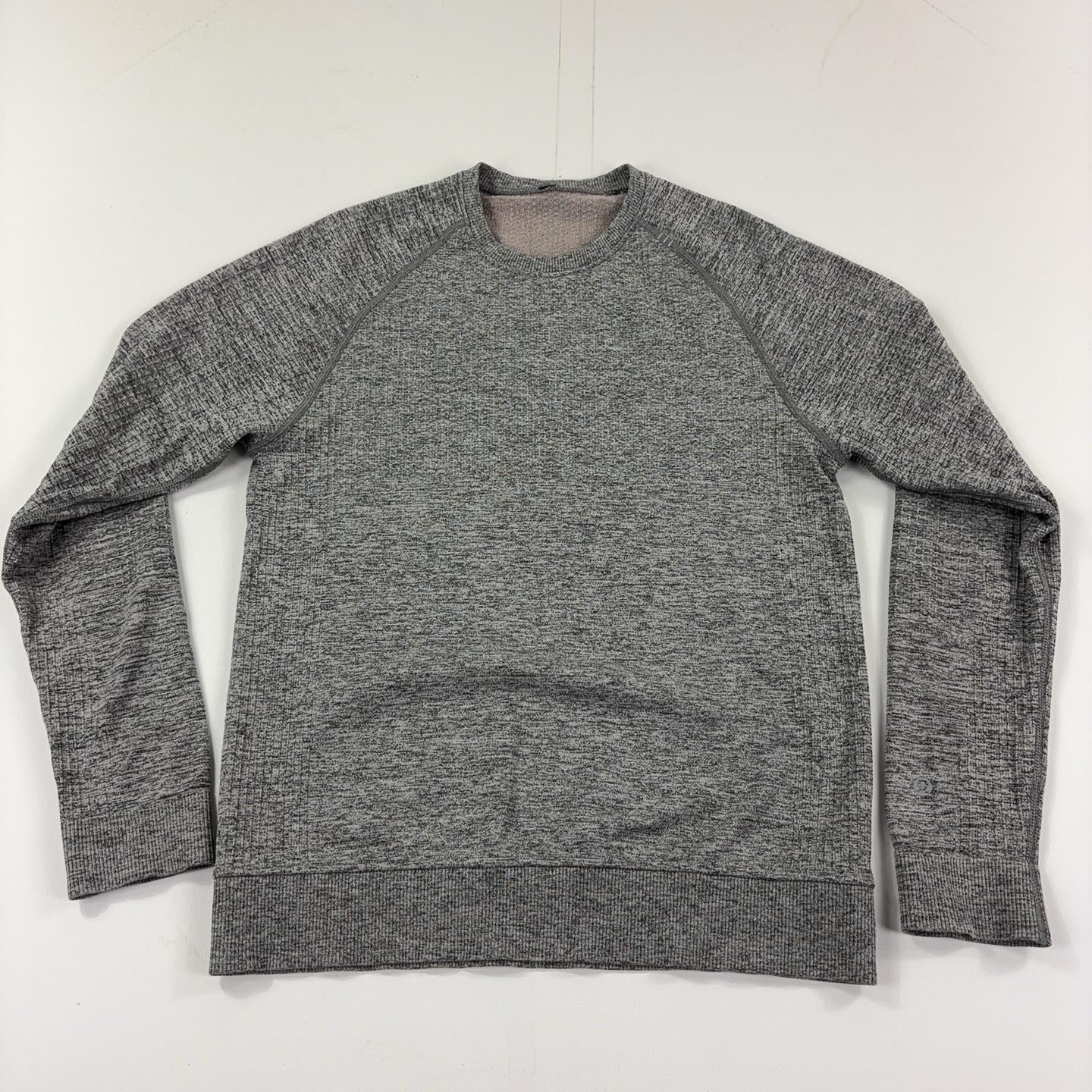 Lululemon At Ease Crew Sweatshirt Men\'s Small Gray Textured Double Knit M3COXS
