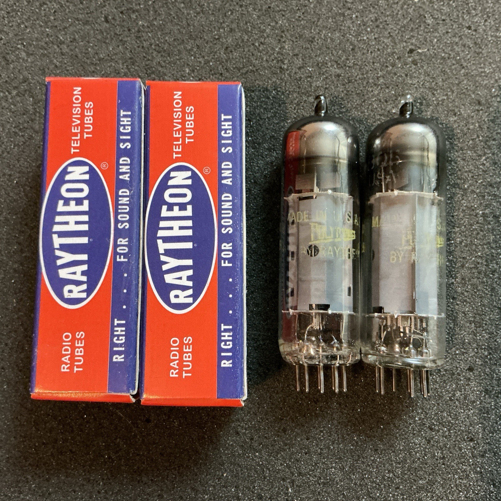 Rare NOS Raytheon Mullard EL84 6BQ5 Tubes MATCHED Pair N709 E84L CV2975 L@@K 