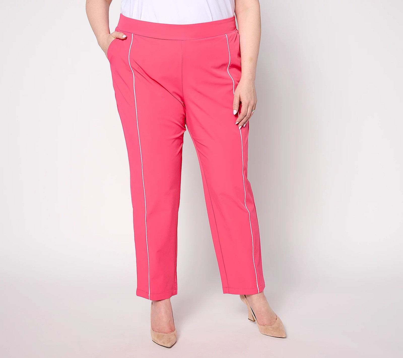 Isaac Mizrahi Live Sz 4X Petite Clubhouse Stretch Tech Woven Pants A634948