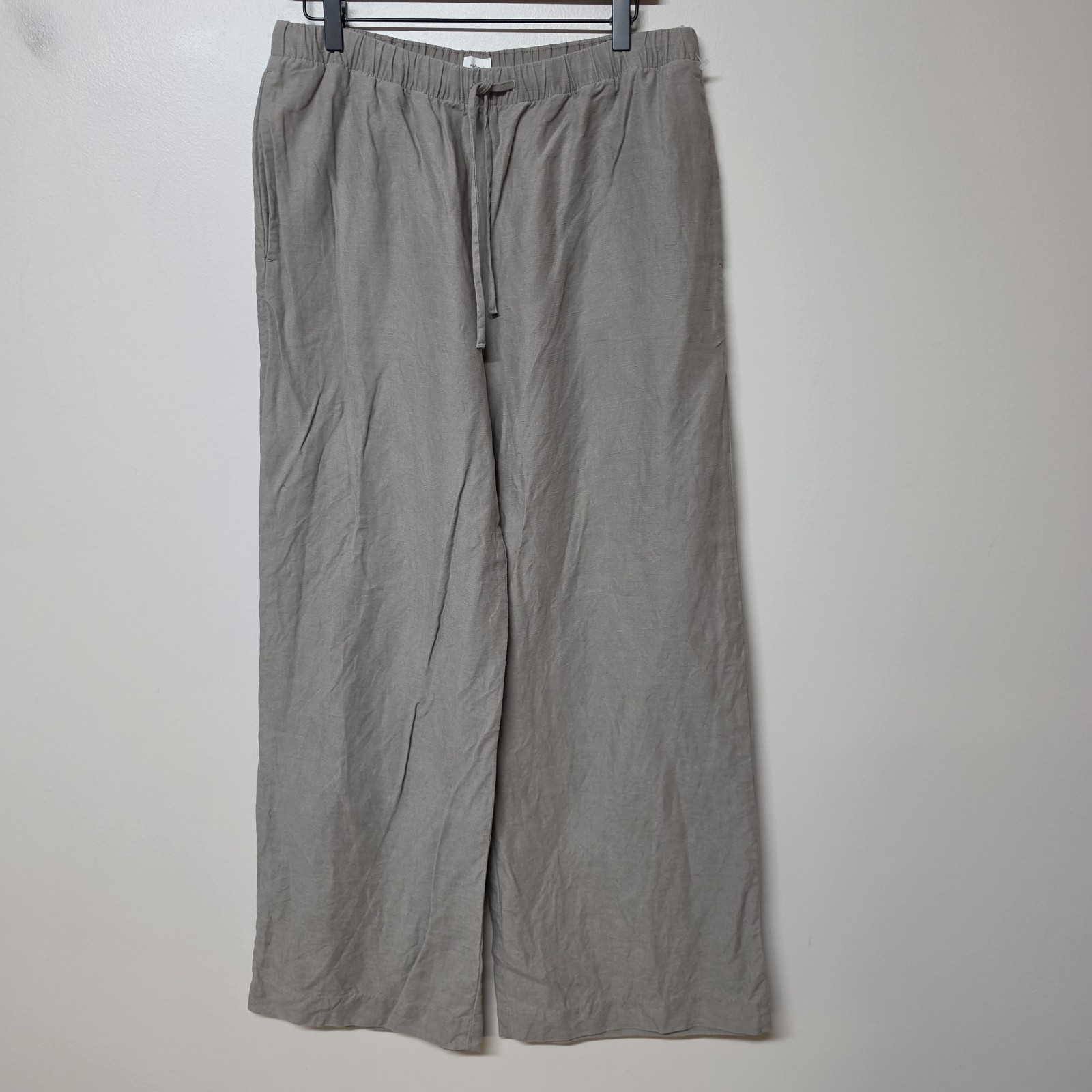 Aritzia Wilfred Womens The Lodge Cruiselinen Khaki Tan Wide Leg Pull On Pants LG