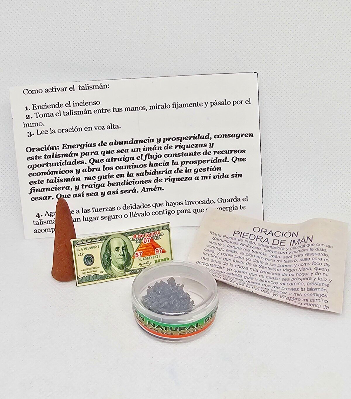 AMULETO RITUALIZADO PIEDRA DE IMAN / MAGNET STONE ATRAE DINERO SUERTE RAPIDA 1PC