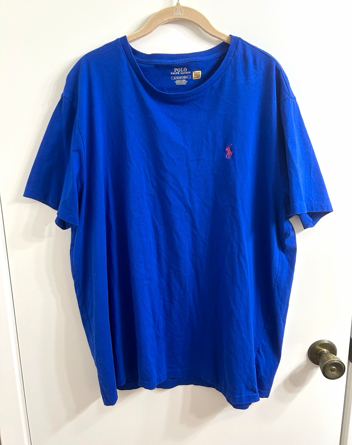 Polo Ralph Lauren Men\'s Blue Crew Neck Short Sleeve Solid T-Shirt XL Logo Polo Ralph Lauren Men\'s Blue Crew Neck Short Sleeve Solid T-Shirt XL Logo