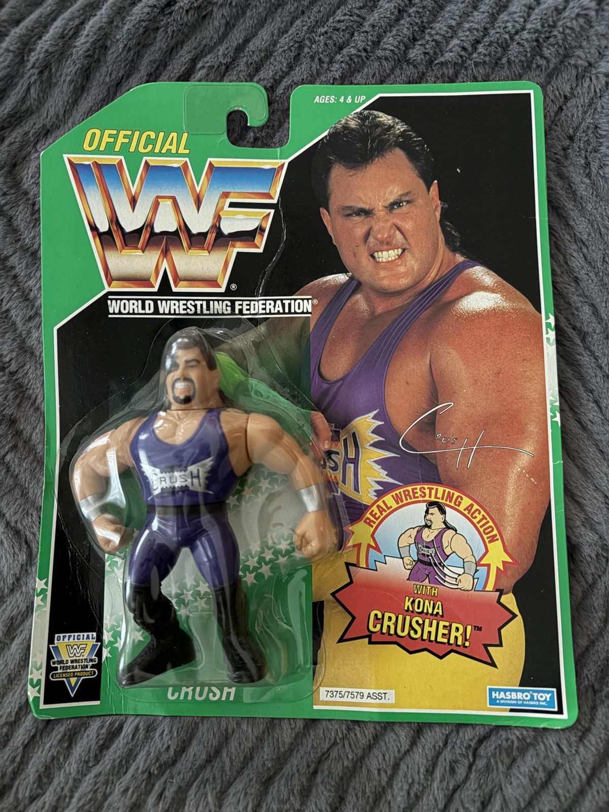 1994 Hasbro WWF Series 11 Green Crush Wrestling Action w/ Kona Crusher MOC
