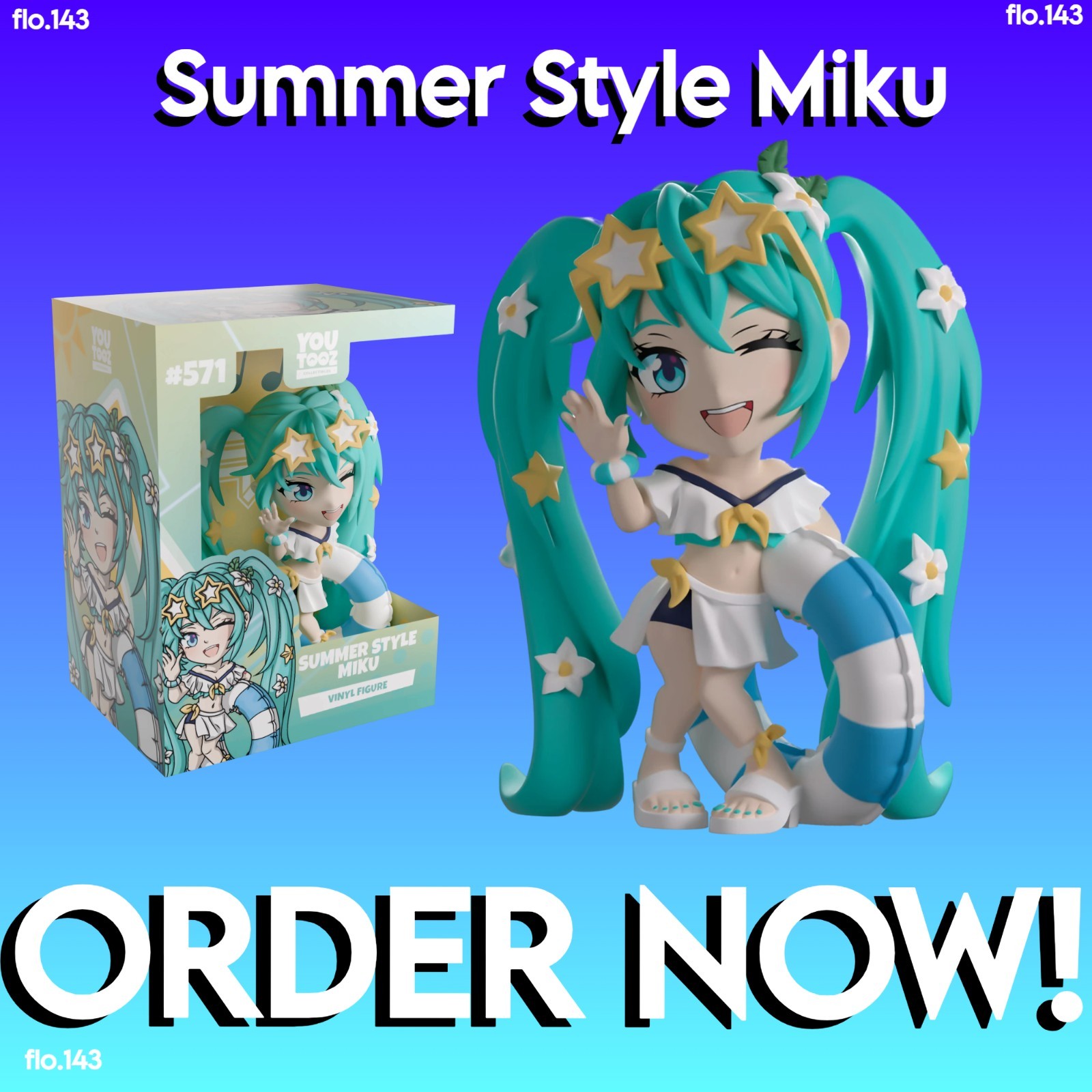 Youtooz Summer Style Miku Vinyl Figure Sold out - IN HAND