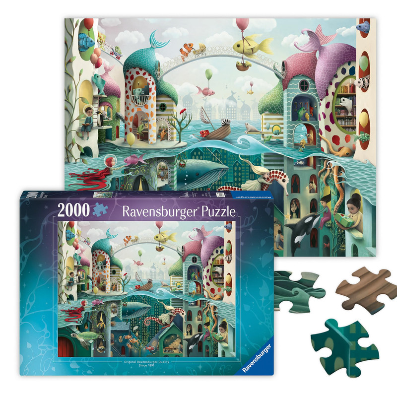 Ravensburger - If Fish Could Walk - 2000 Piece Jigsaw Puzzle - Whimsical And Ravensburger - If Fish Could Walk - 2000 Piece Jigsaw Puzzle - Whimsical And