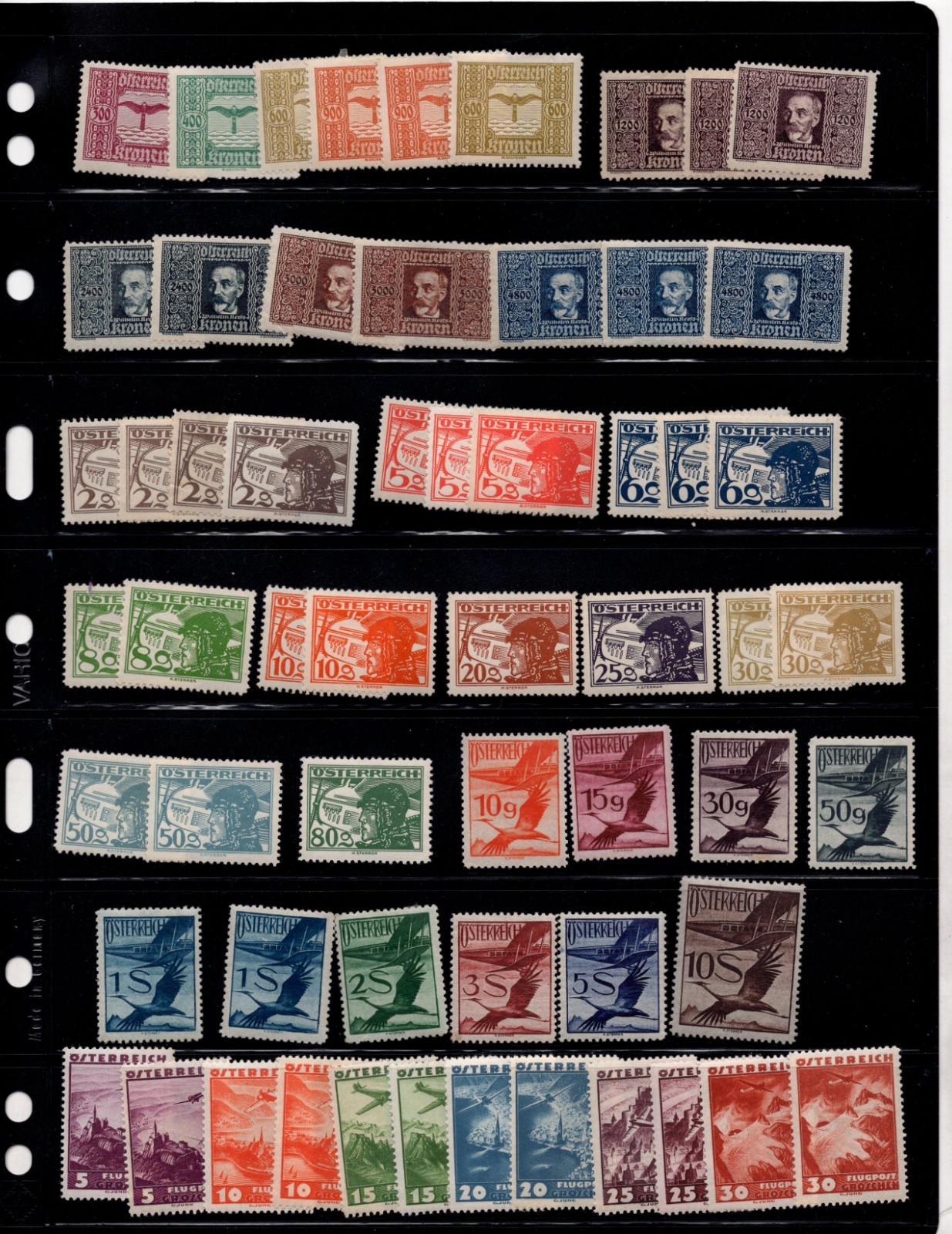 AUSTRIA 1918-1953, 88 AIRMAILS, MOSTLY MINT HINGED SOME NEVER HINGED ONLY 6 USED