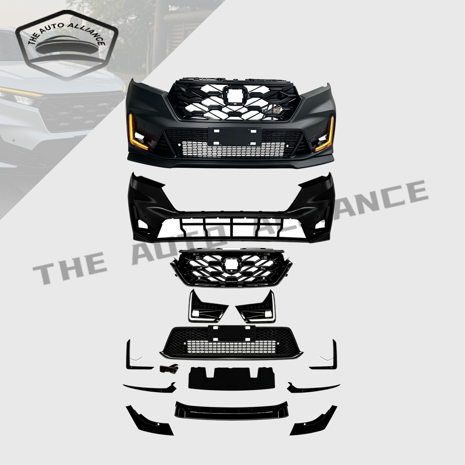 For 23-26 Honda CRV CR-V Upgrade to Type-R Style Front Bumper Body Kit w/Grille