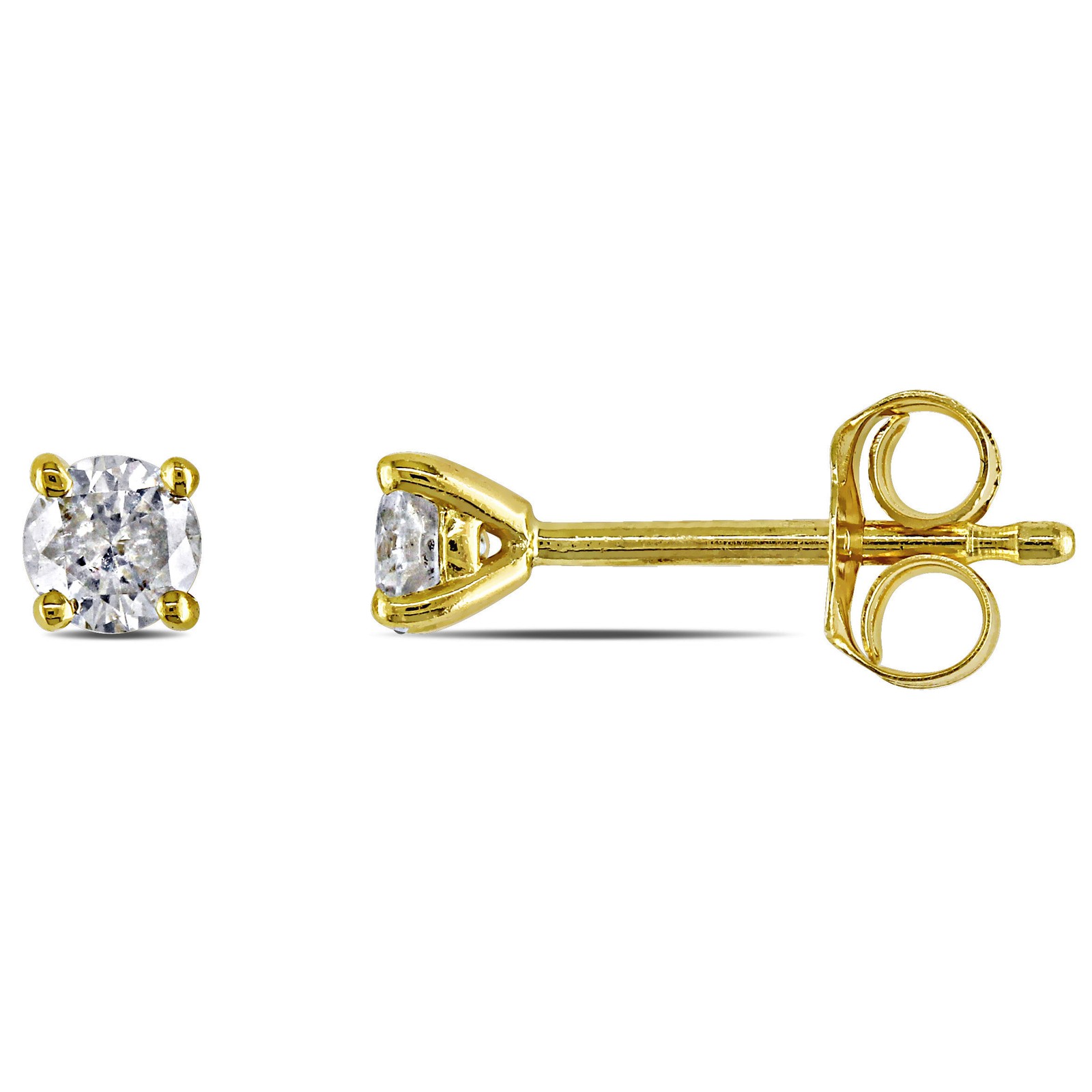 Amour 14k Yellow Gold 1/4CT TDW Diamond Round Solitaire Classic Stud Earrings Amour 14k Yellow Gold 1/4CT TDW Diamond Round Solitaire Classic Stud Earrings