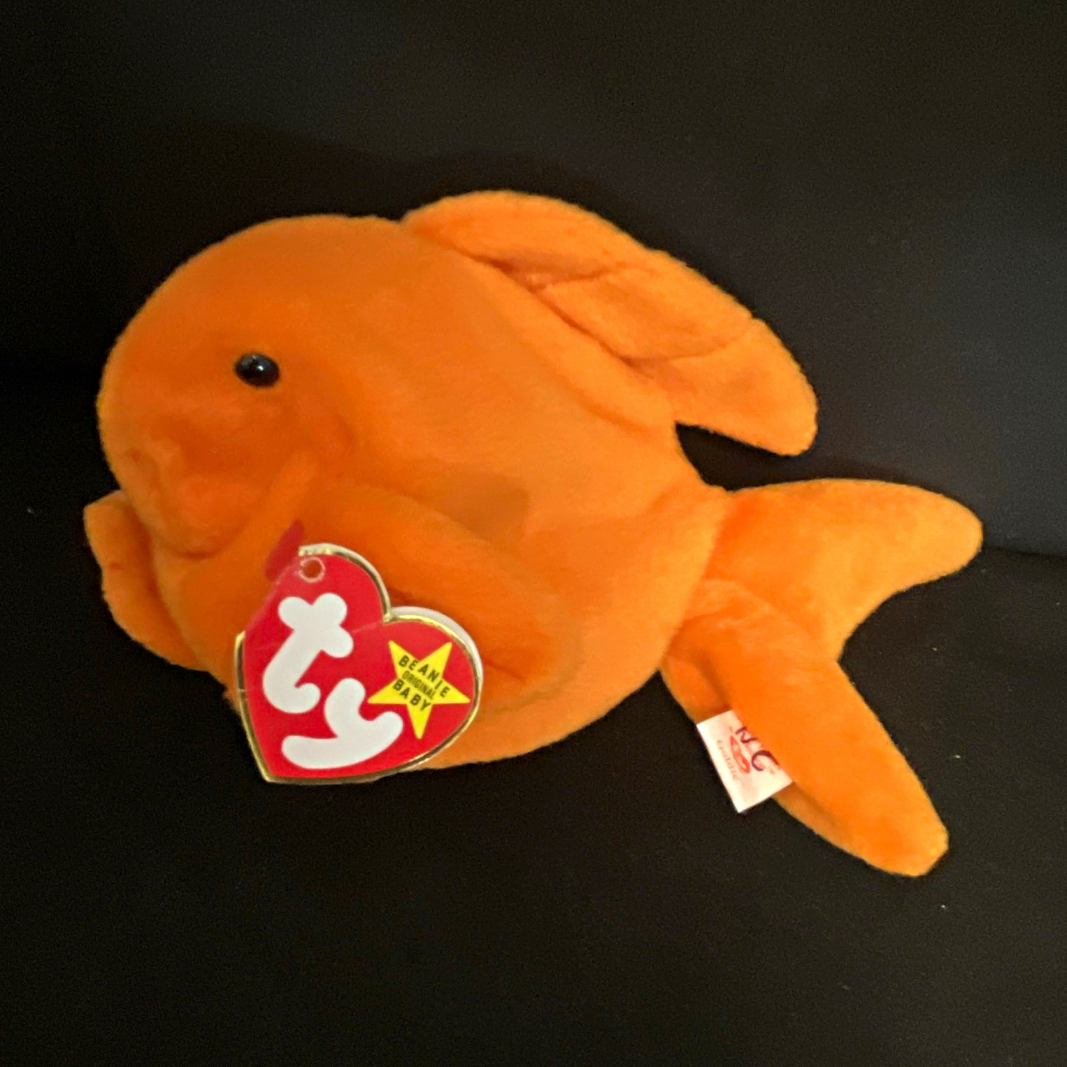 Ty Beanie Babies Goldie Fish Plush Orange w/ Heart Tag, Vintage 1994 Ages 3-5