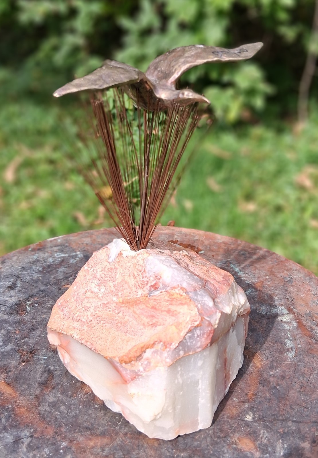 Vintage Signed C. Jere Flying Birds Sculpture Artisan House MCM 7.5” Quartz Art