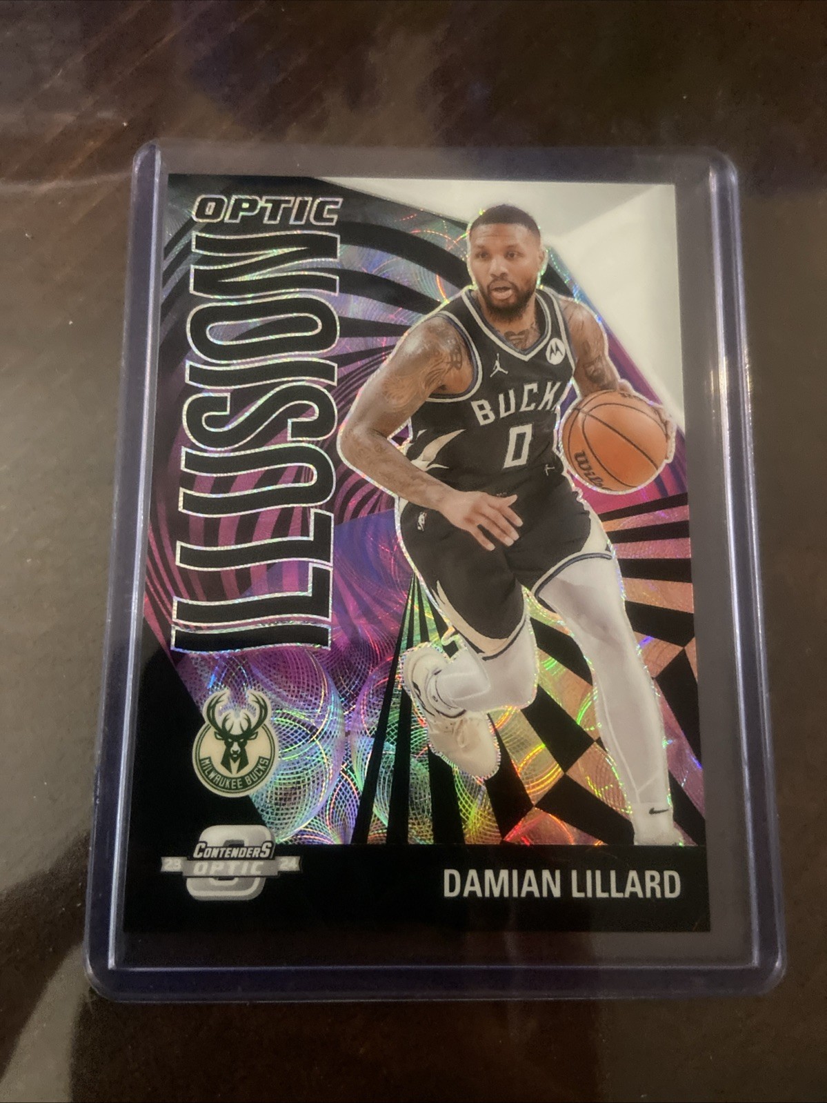 2023-24 Panini Contenders Optic Damian Lillard International Black And White /25