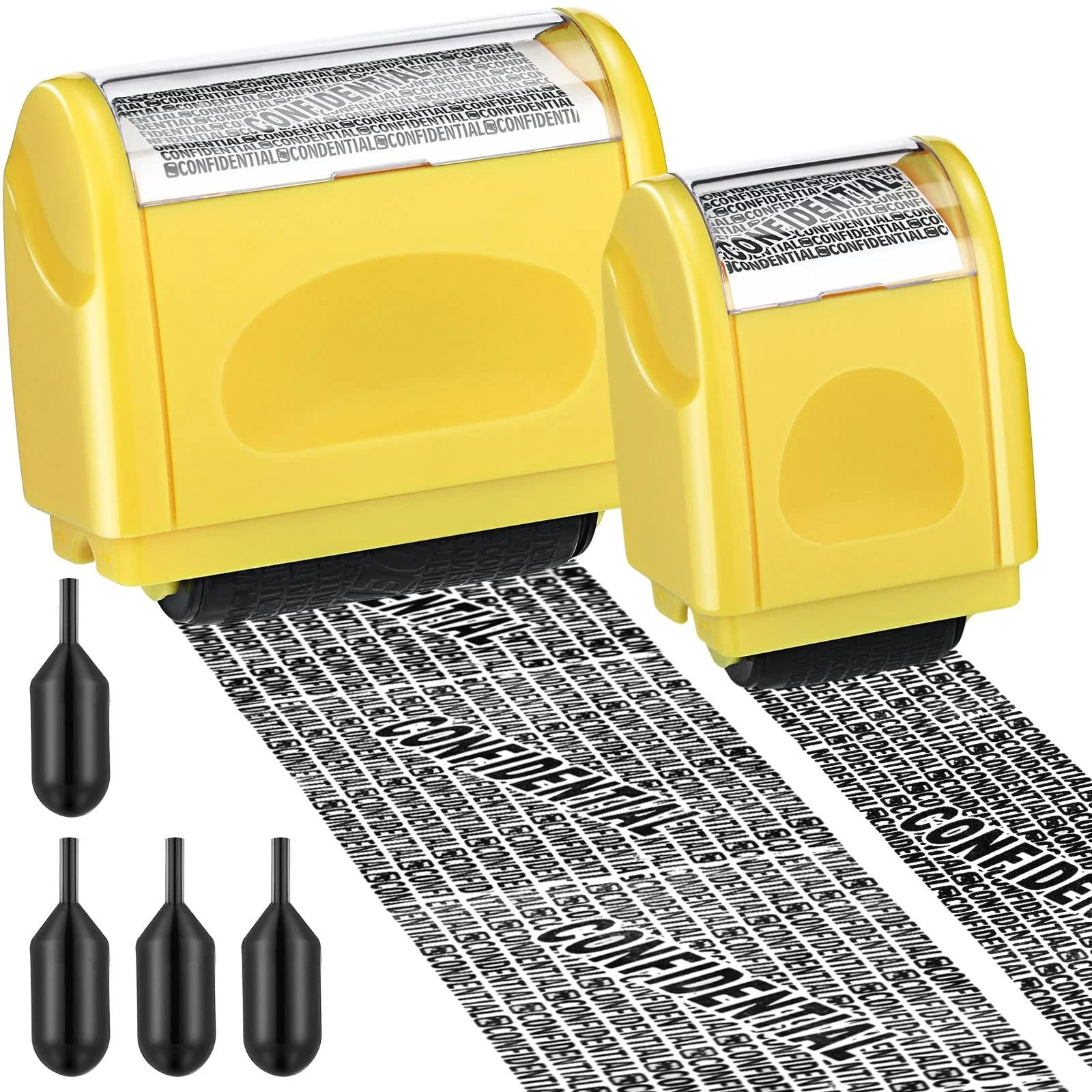 Theft Protection Stamps Identity Roller Stamp Confidential Address Blocker, 2Pcs