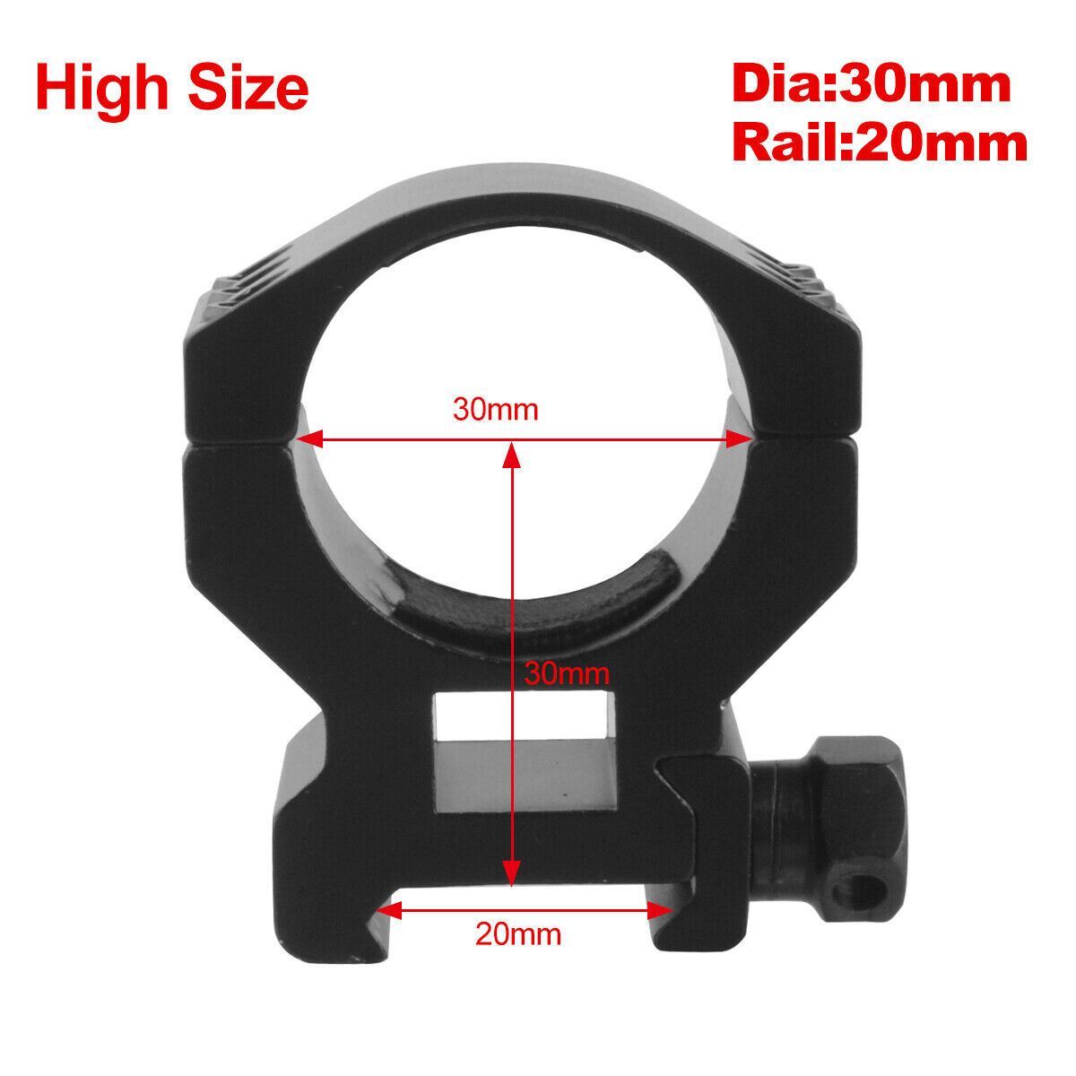 Pair 30mm Scope Ring Mounts Low/Middle/High Profile Picatinny Rail Mount