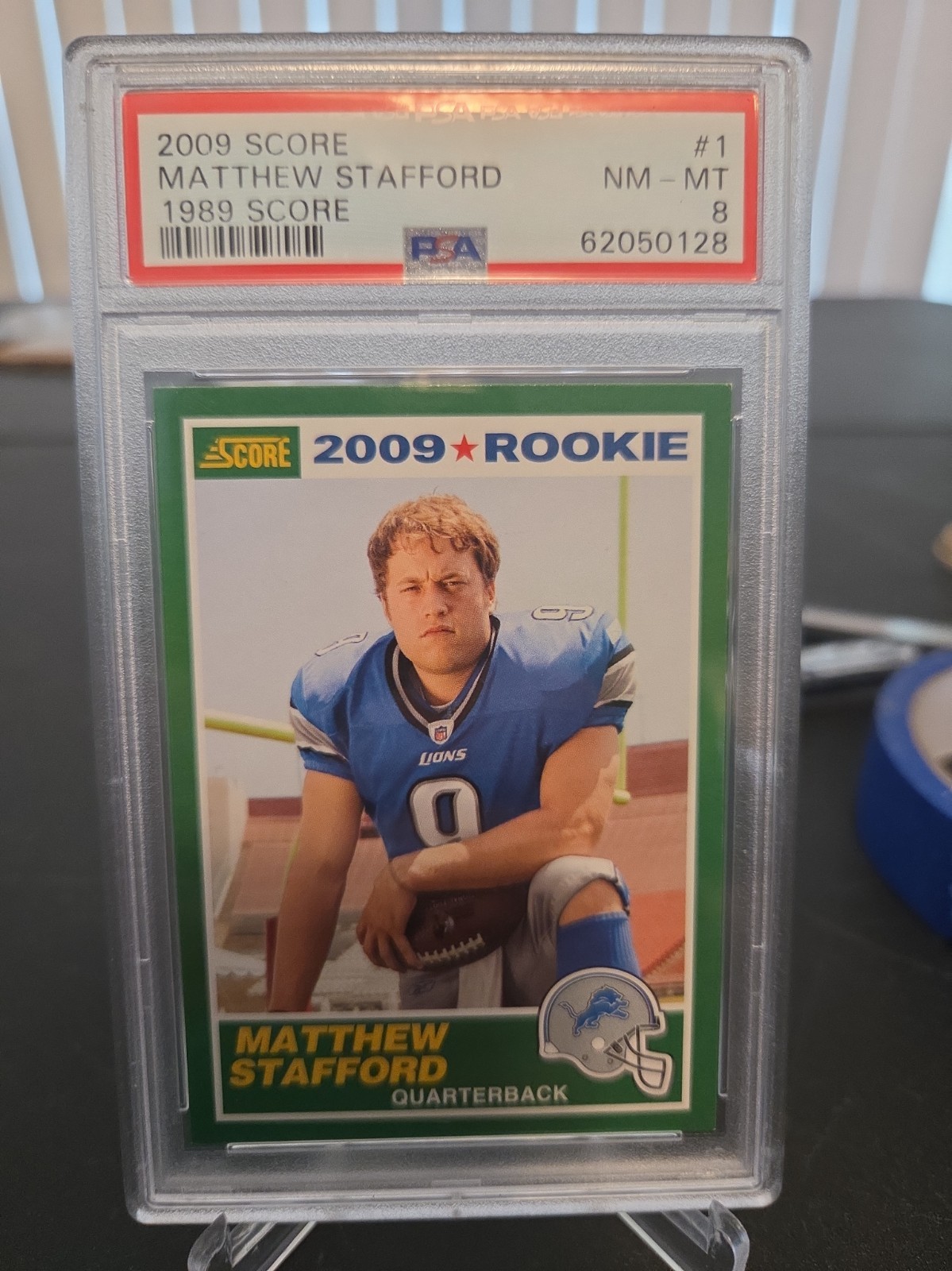 2009 Score Matthew Stafford 1989 Score #1 rookie Card PSA 8