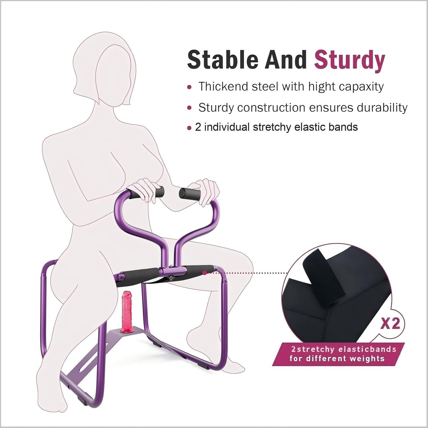 Folding Bangin Bench Sex Stool w Handles Easy Rider Queening Queen Chair Seat Pu