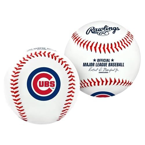 Rawlings MLB Chicago Cubs Team Logo Baseball, White, 1 Rawlings MLB Chicago Cubs Team Logo Baseball, White, 1