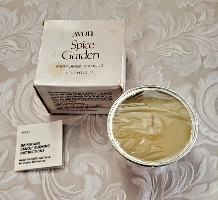 Vintage Avon Spice Garden Perfumed Candle with Box & Instructions